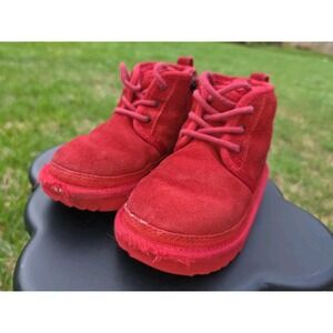 UGG Classic Big Kids NEUMEL Boots Samba Red Winter Warm Shoes US 10